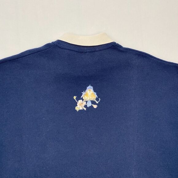 VTG Jerzees Bird Sweatshirt Birdhouse Collared Grandmacore 90s Blue Womens 2X - Picture 4 of 9